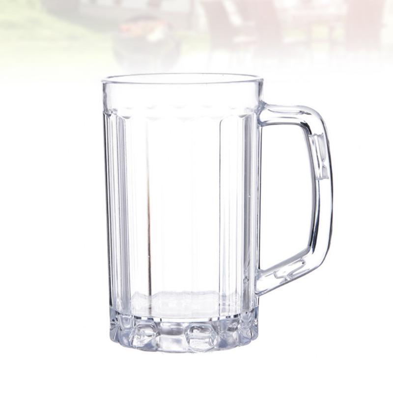 

Mugs 2pcs 500ML Transparent Beer Mug Cup Plastic Drinking Juice Household Water, As shown