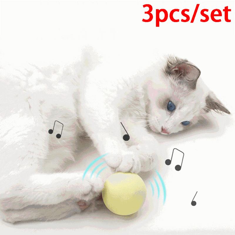 

Cat Toys Smart Interactive Ball Catnip Training Toy Pet Playing Squeaky