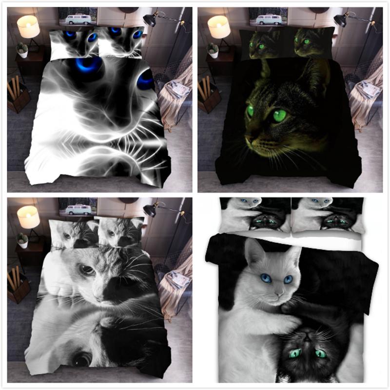 

Bedding Sets 2021 3D Cat Dog Printing Set Animal Duvet Cover Pillowcase Queen King Quilt 2/3pcs Bed Linens, 18