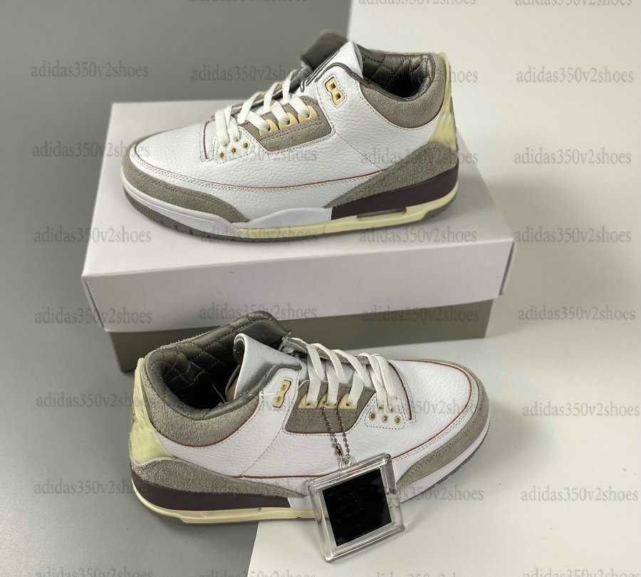 

A Ma Maniere Jumpman 3 3S Mens Basketball Shoes White Medium Grey Violet Ore-White Shoe Sports Trainers Sneakers