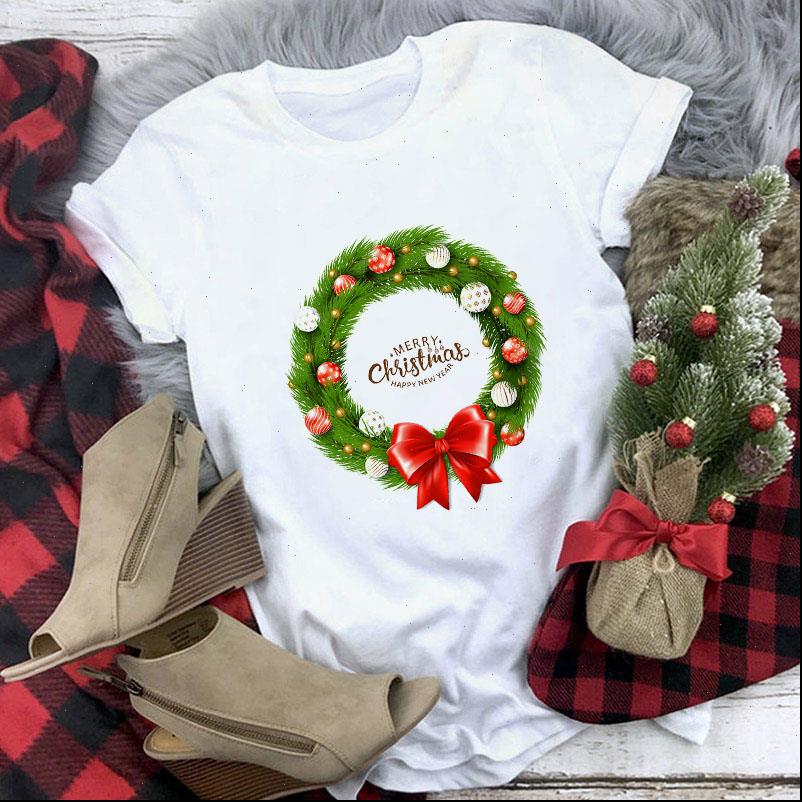 

fashion cute christmas harajuku womens short sleeve graphic tees clothing, White