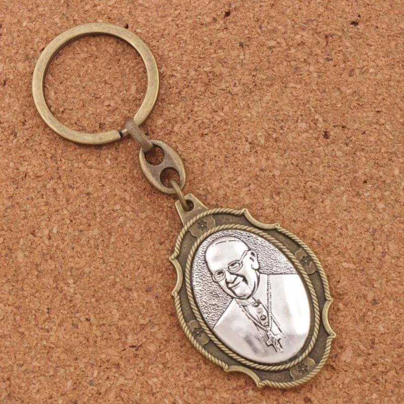 

Keychains 12colors Pope Francis Saint Prayer For Peace Blessed 2 Inch Medal Keychain Travel Protection Key Ring K1742