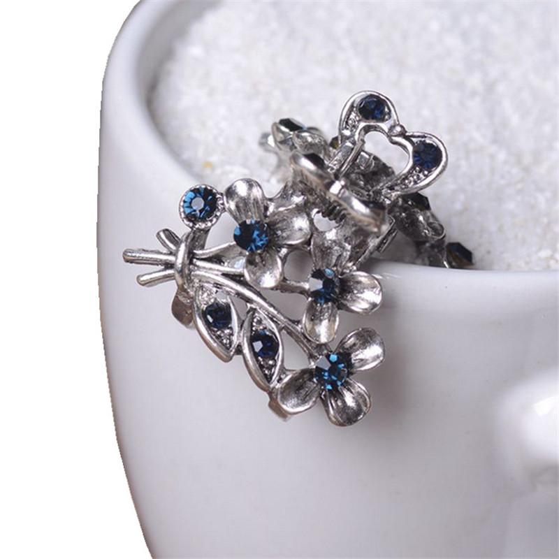 

Hair Clips & Barrettes Vintage Crab Clip Women Jewelry Colorful Rhinestone Crystal Flower Hairpins Wedding Ornaments Girls Gifts, Golden;silver