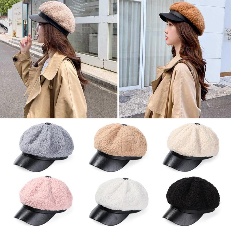 

Berets Winter Casual Elegant Outdoor Beret Hat Warm Wool Painter Navy Cap, Black