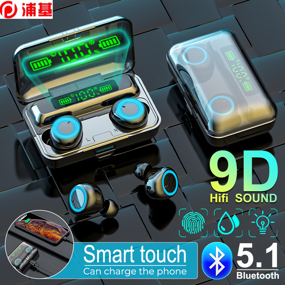 

9D Bluetooth Earphones TWS 5.1 Wireless Headphones 2800Mah Battery Display Gaming Earbuds Mic Headset For Iphone Xiaomi Huawei