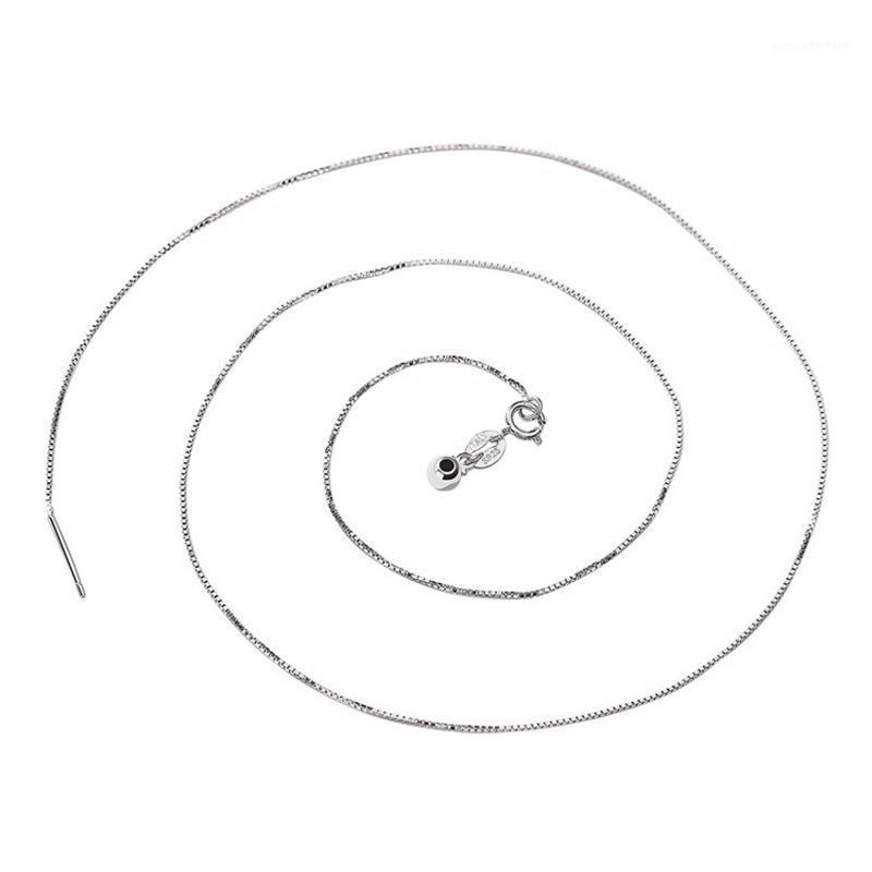 

Lo Paulina 100% 925 Sterling Silver Box Chain For Woman 0.65mm 45cm Necklace LP201001 Chains