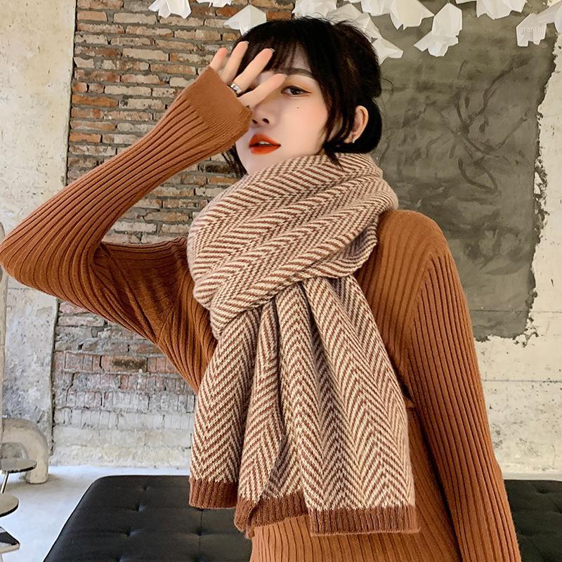 

Scarves Fashion Men's Women's Long Scarf Autumn And Winter Male Students Online Ins Cute Girl Heart Hair Scarfs, Blue;gray