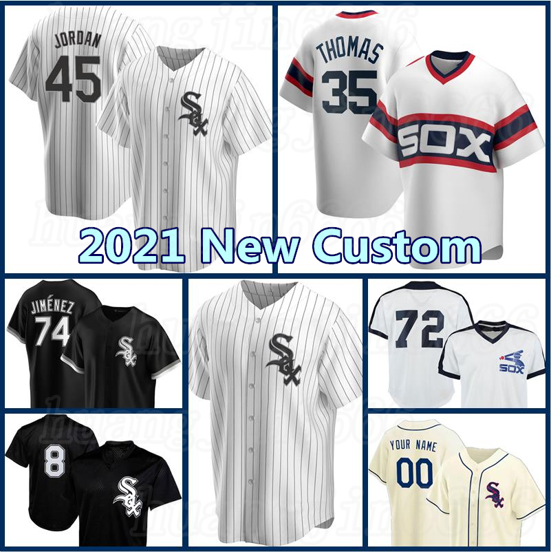 

74 Eloy Jimenez Baseball Custom 8 Bo Jackson Liam Hendriks White Jersey Yoan Moncada Frank Thomas Sox Jose Abreu Eaton Lucas Giolito, Custom retro (baiwa)