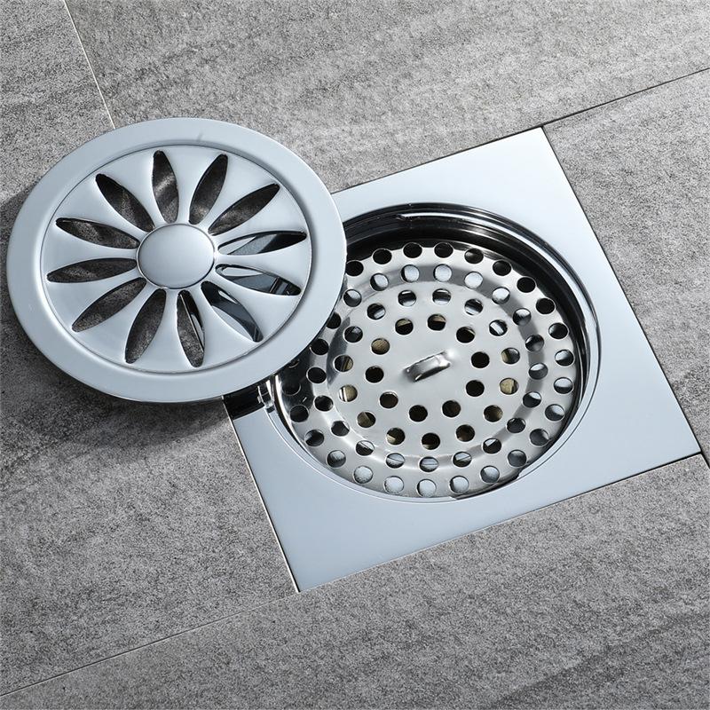 

Other Bath & Toilet Supplies All Copper Flower-shaped Bathroom Deodorant And Insect-proof Large Flow Floor Drain