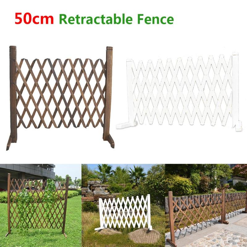 

Fencing, Trellis & Gates Retractable Expanding Fence Decorative Folding Wooden Pet Gate Safety For Patio Garden Lawn Decoration