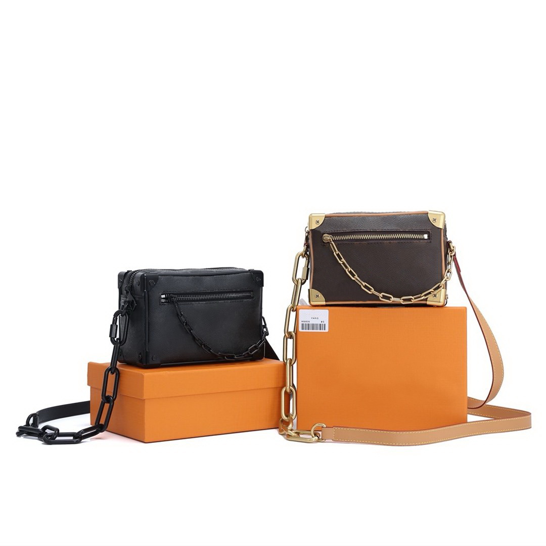 

Designers Luxurys Soft Trunk Shoulder Bags Old Flower Leather Men's/Women's Fashion Chain Crossbody Messenger Bag Famous Brand Lad