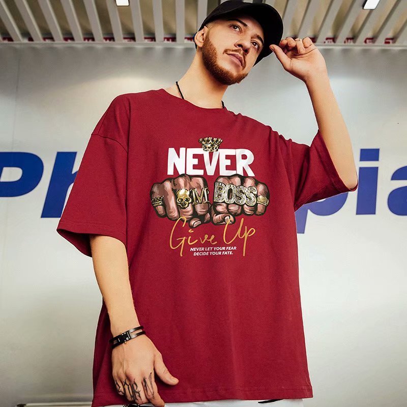 

t shirt loose and bulky short sleeve big size trendy fat brand summer half style, White;black