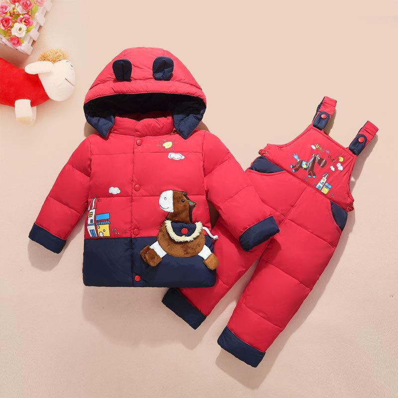 

Clothing Sets Children Set Winter Down Jackets Girl Boy Snowsuit Overalls Kids Warm Clothes Toddler Outerwear Baby Coat Pant Suits, White