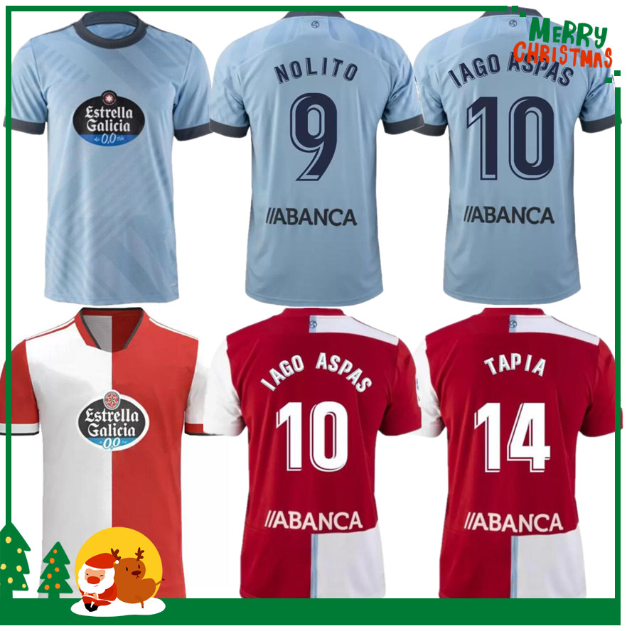 

21 22 Celta de Vigo Soccer Jerseys IAGO ASPAS SANTI MINA BOUFAL Football Shirts 2021 celta Uniform SISTO RAFINHA HUGO MALLO, Celta 21/22 home