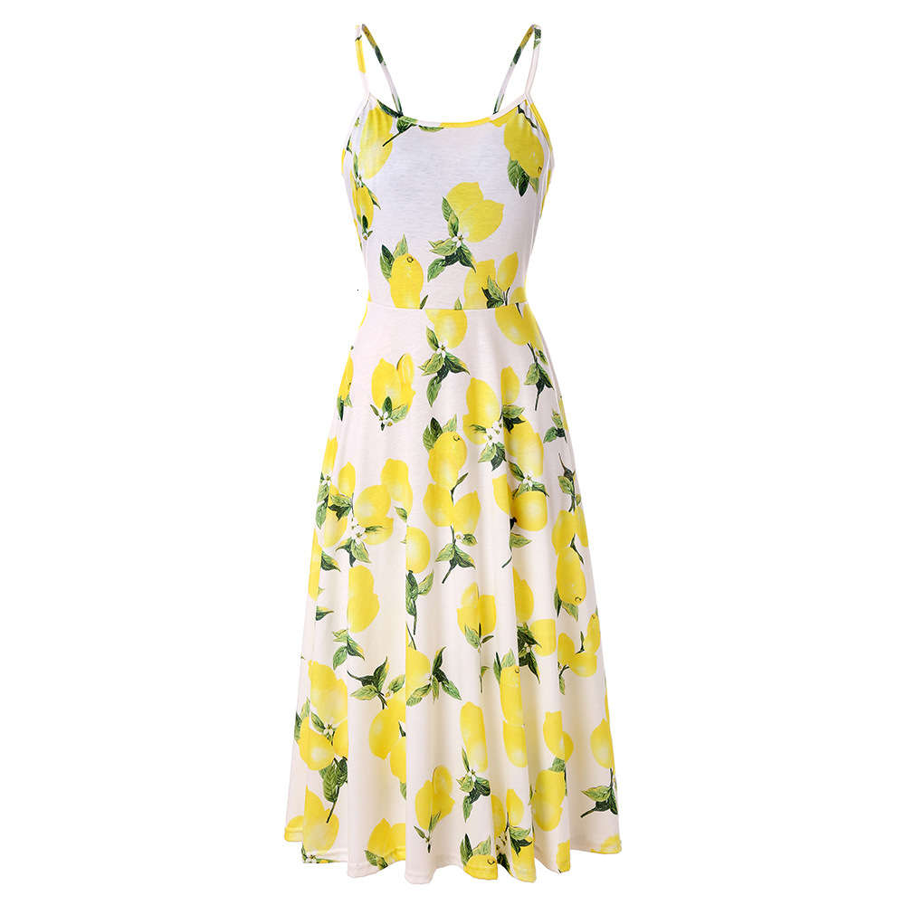 

Summer women's sexy open back printing loose strap swing dress, Black;gray