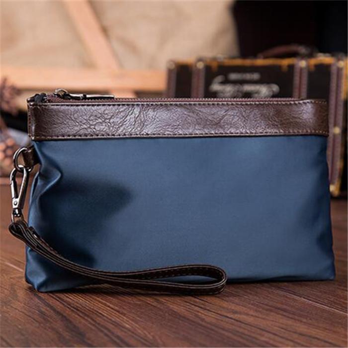 

Factory wholesale men bag lightweight waterproof Oxford fashion wrist bags multifunctional leather wallet Joker casual mobile phone purses, Black (pu leather)