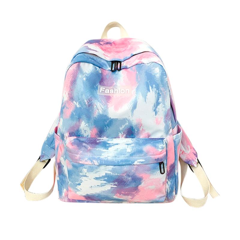 

Backpack Girls Breathable Zipper Bag And Student Fashion Boys Tie-dye Backpacks