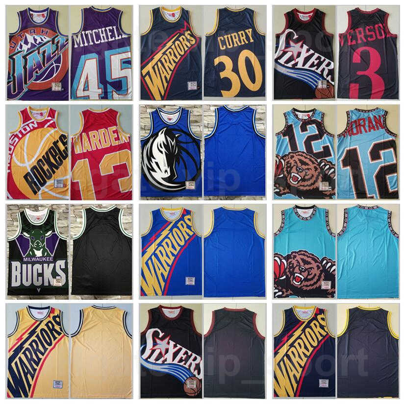 

Blank Basketball Mitchell and Ness Ja Morant Jersey 12 Vintage James Harden 13 Donovan 45 Allen Iverson 3 Stephen Curry 30 Navy Blue Green, 13 red