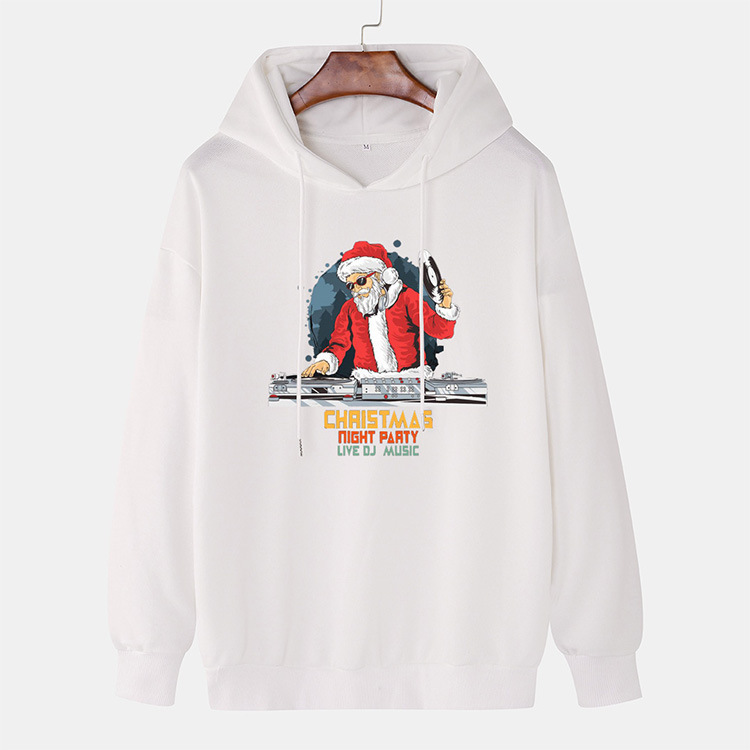 2021 New Autumn Winter Disc Santa Claus Men's Sweater Casual Loose Hoodie
