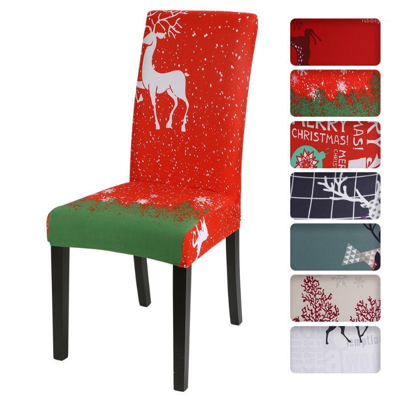 

Junejour | 4/6pcs Dining Restaurant Chair Cover Christmas Festival Removable Washable Stretch Seat Protector Covers