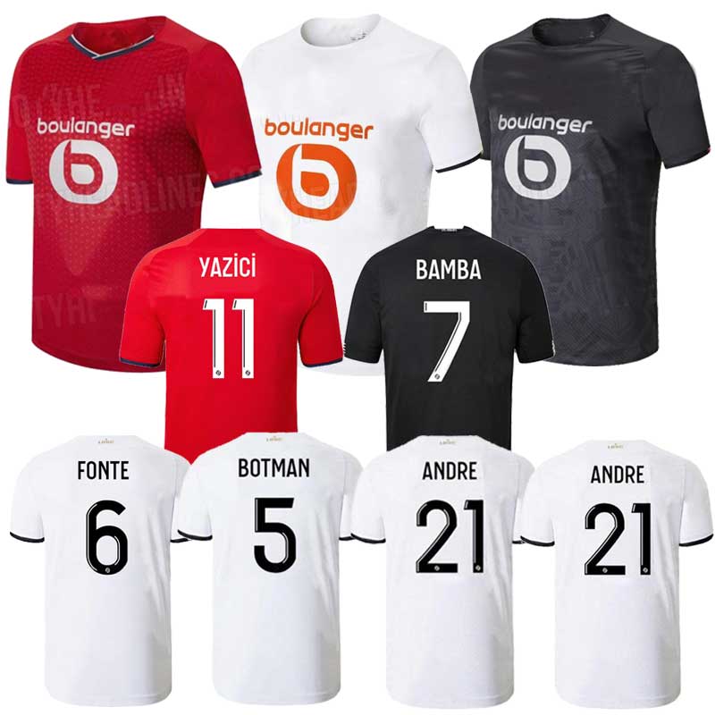 

LOSC soccer jerseys 2021 2022 DAVID FONTE BURAK BAMBA YAZICI 21/22 Lille Olympique JIKONE RSANCHES T.WEAH L.ARAUJO maillot de football shirt, 2122