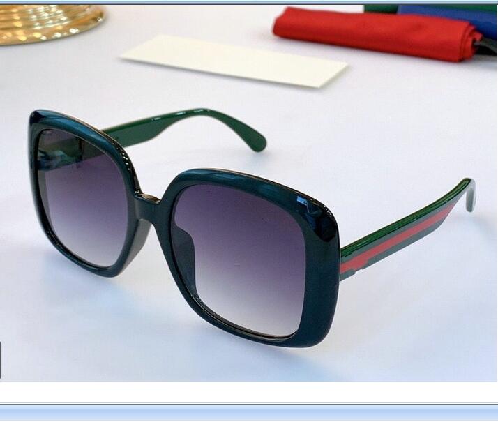 

2021 black green red strip width frank frame purple square sunglasses fashion designer men women high quality with box and dustbag
