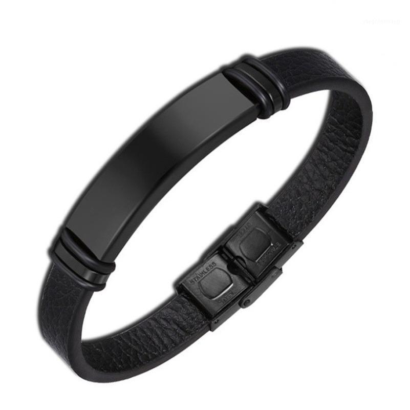 

Fashion Classic High Quality Metal Men Leather Steel Bracelet Jewelry Bangle