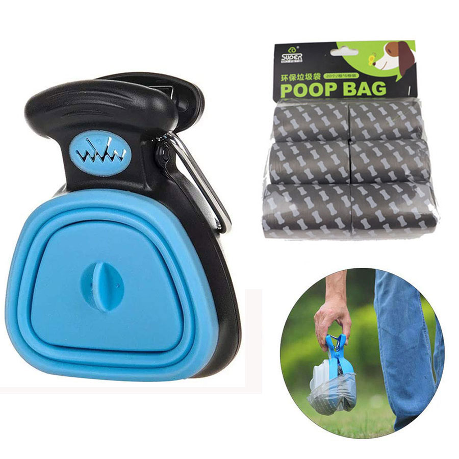 

Pet Dog Poop Bag Dispenser Travel Foldable Pooper Scooper Poop Scoop Clean Animal Waste Picker Cleaning Tools Pet Products, As option
