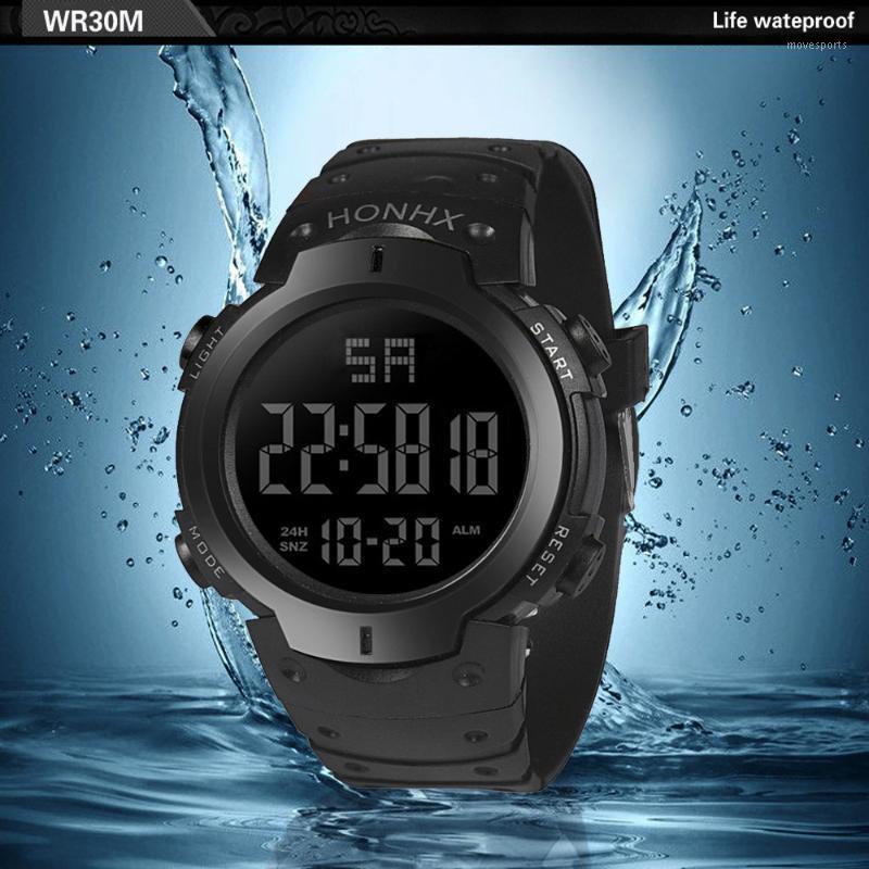 

Fashion Waterproof Watches Men's Boy Lcd Digital Sport Watch Date Rubber Wrist Calendar Swim Zegarki Wristwatches, Blue