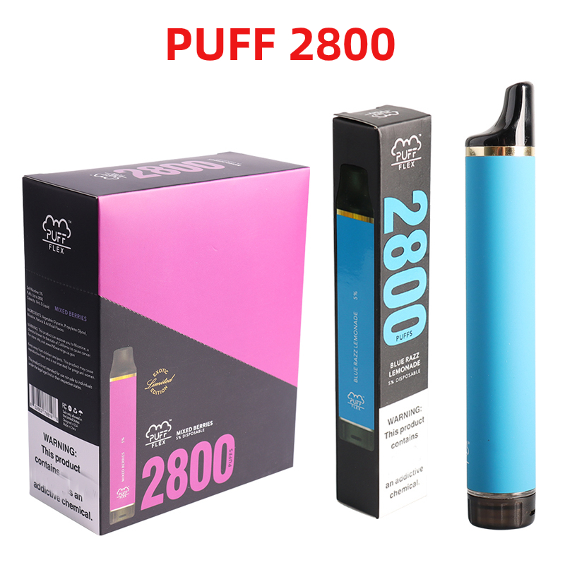 

puff flex Electronic Cigarettes starter Kits 2800 Puffs Disposable Vape Pen 1500mAh Battery 10ML Pre-Filled 13Colors Original vapors wholesale