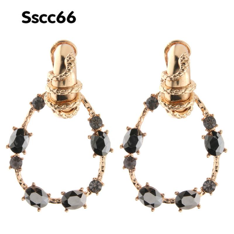 

Dangle & Chandelier SSCC66 Stone Water Drop Earrings Zine Alloy Brand Rhinestone Big Earring Large Brinco Ear Christmas Accessories Oorbelle, Silver