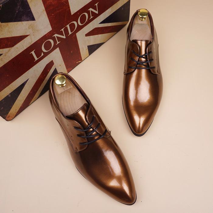 

Dress Shoes Nice Patent Leather Men Vintage Oxfords For Formal Office Lace Up Mens, Black