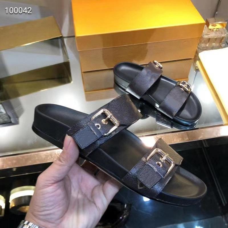 

LVLOUISVITTON VUTTON Summer best-selling high-quality slippers sandals flat sexy leather platform shoes ladies beach 35-46 cqh, Blue