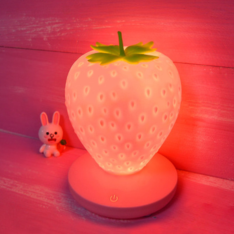 

Creative Home Strawberry Night Light USB Rechargeable Bedside Decoration Atmosphere Light New Strange Silicone Eye Protection