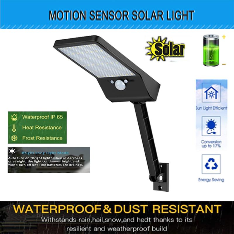

Solar Lamps Solar-Light Wall -Lamp Garden-Lighting Motion-Sensor Outdoor Waterproof 48 LED PIR 3-Modes 3 Working Modes Rotable Lighting