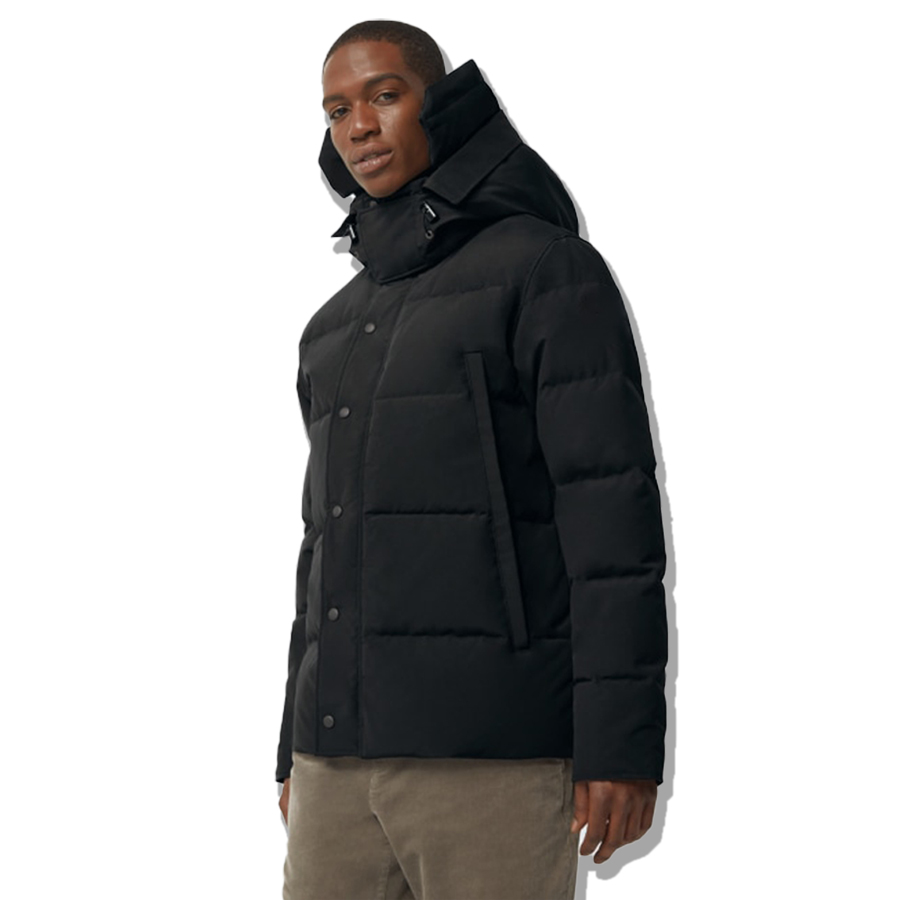 

Fashion Mens Stylist Canadian Coat Parka Winter Jacket Big Fur Hooded Feather Overcoat goose down Jackets, Photo color