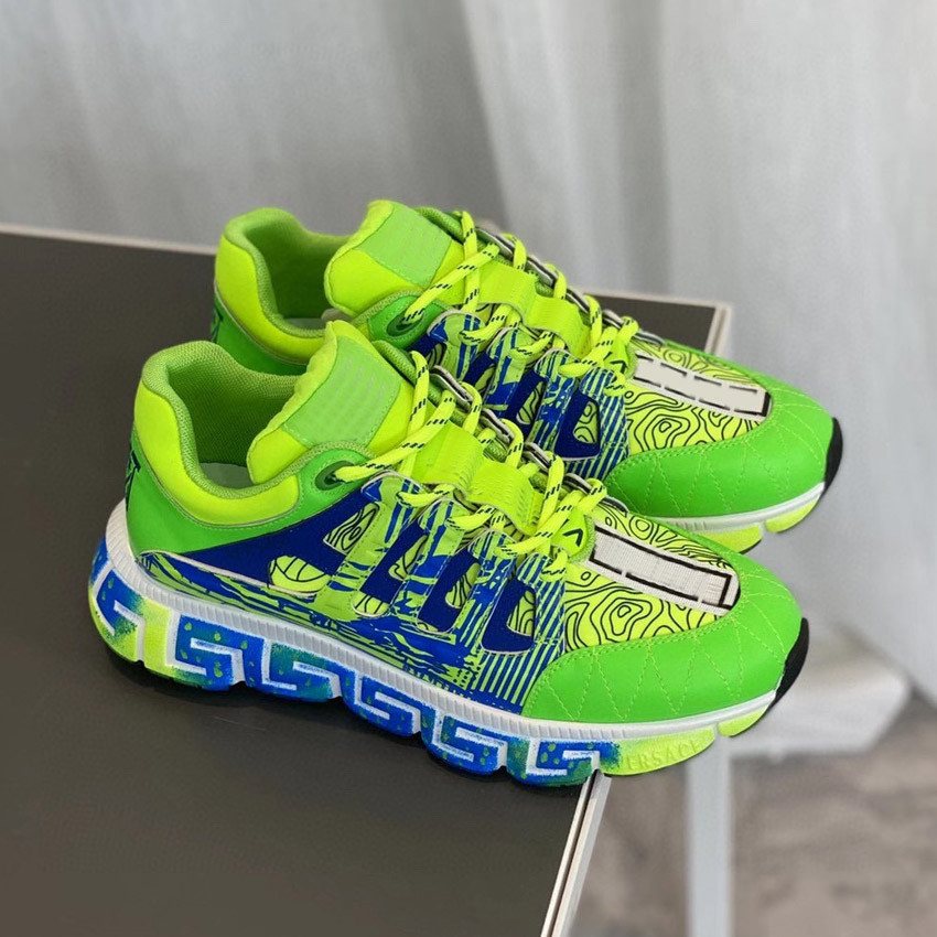 

Classic comfortable 4.0 casual shoes canvas platform Old dad leather Trigreca Sneakers mens womens luxurys mens Chainer Reaction desingner o, Black