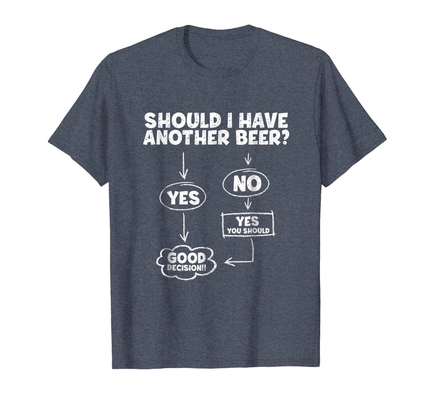 

should i have another beer flowchart t-shirt, White;black