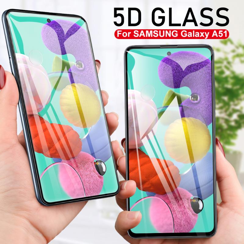 

Cell Phone Screen Protectors 5D Curved Edge Tempered Glass For Galaxy A51 A 51 Full Cover Protector On A71 Protective Film