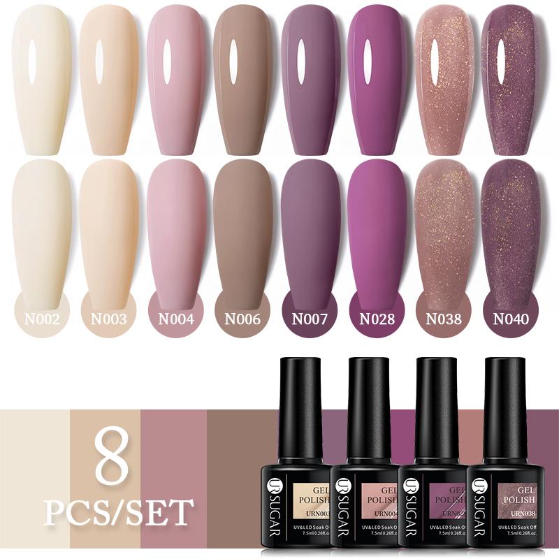 

Nail Art Kits UR SUGAR Nude Gray Purple Gel Polish Set All For Manicure Glitter Semi Permanent UV LED Varnish Kit