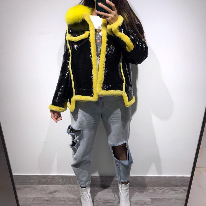 

Women's Leather & Faux Suede Jacket Women Real Ladies, Black