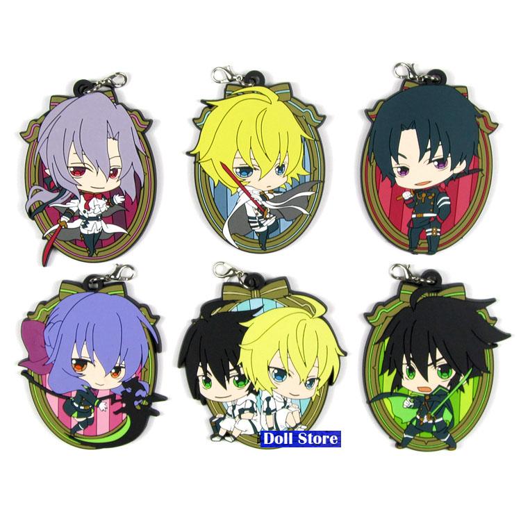 

Keychains Seraph Of The End Original Japanese Anime Figure Rubber Silicone Sweet Smell Mobile Phone Charms/key Chain/strap D278