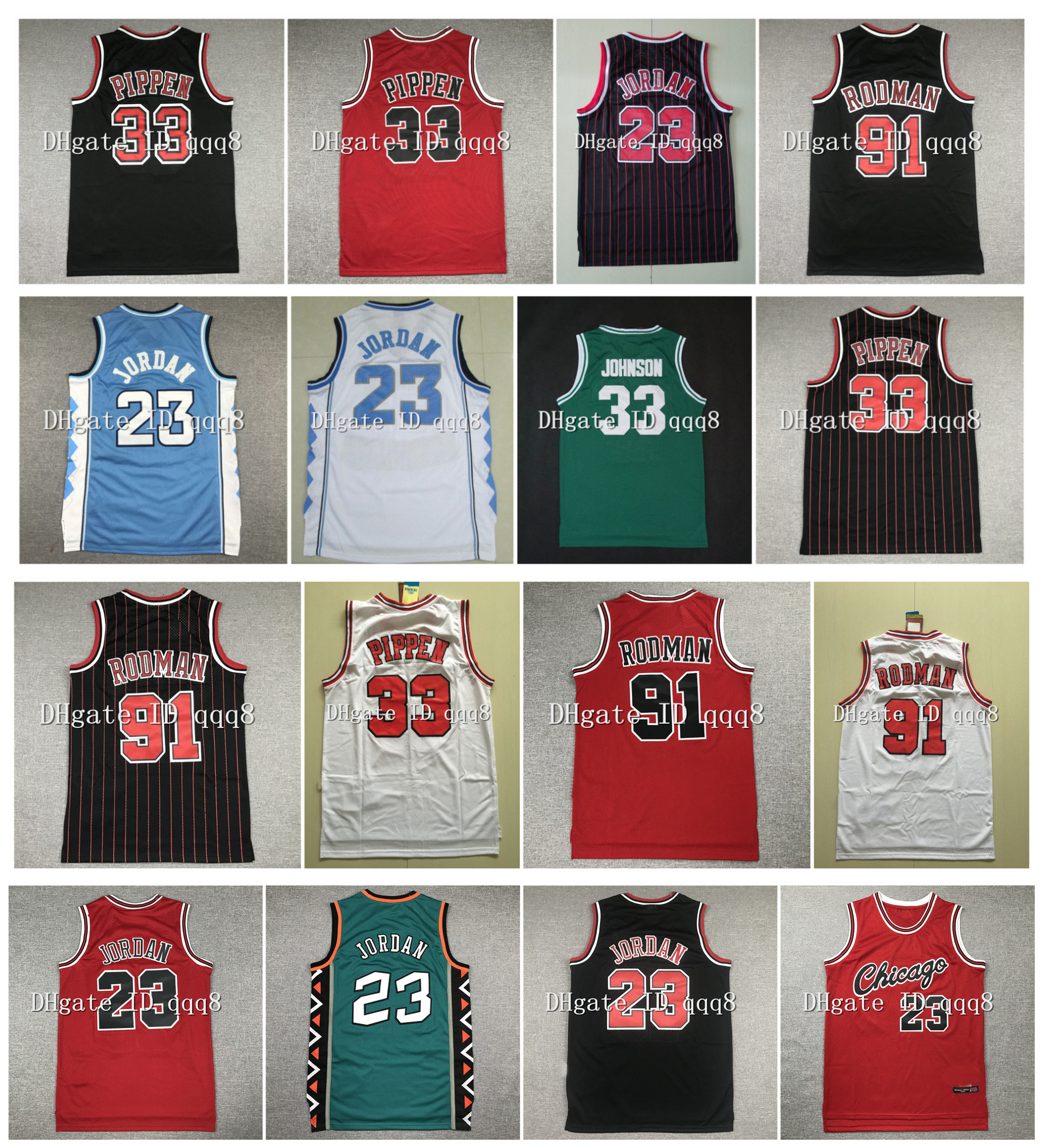 

Retro Michael Jor dan Jersey North Carolina Tar Heels Scottie 33 Pippen Dennis 91 Rodman Michigan State Spartans Magic 33 Johnson College Basketball Jerseys, As pic