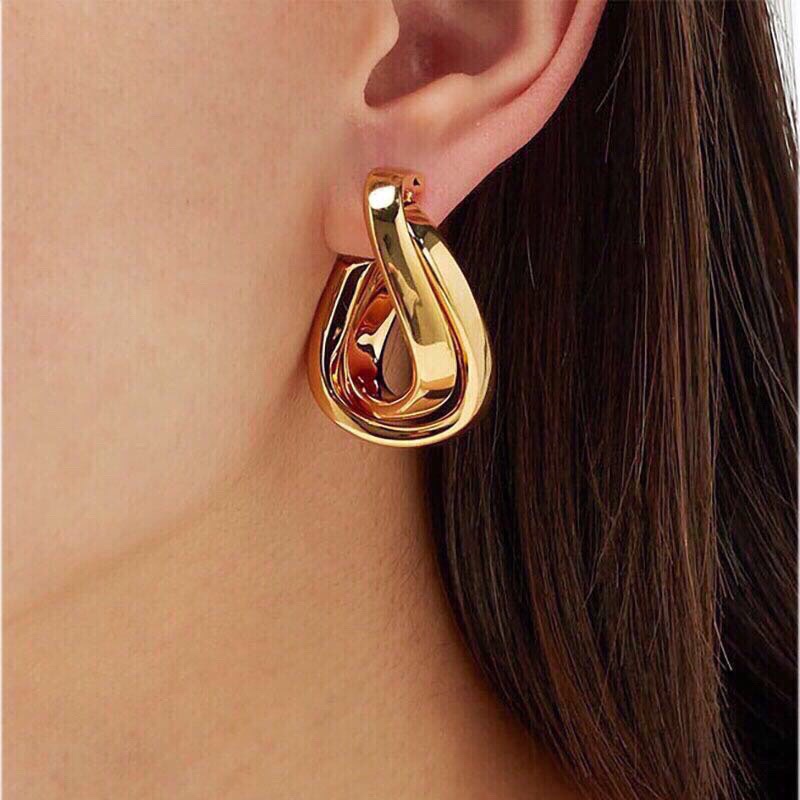 

BALE official reproductions Highest counter quality studs brand designer women earrings fashion brass Luxury BIG earring 2021 new anniversary gift