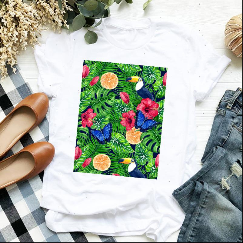 

women lady beach t shirts butterfly fruit flower 90s cartoon print ladies tee womens shirt clothes female graphic, White
