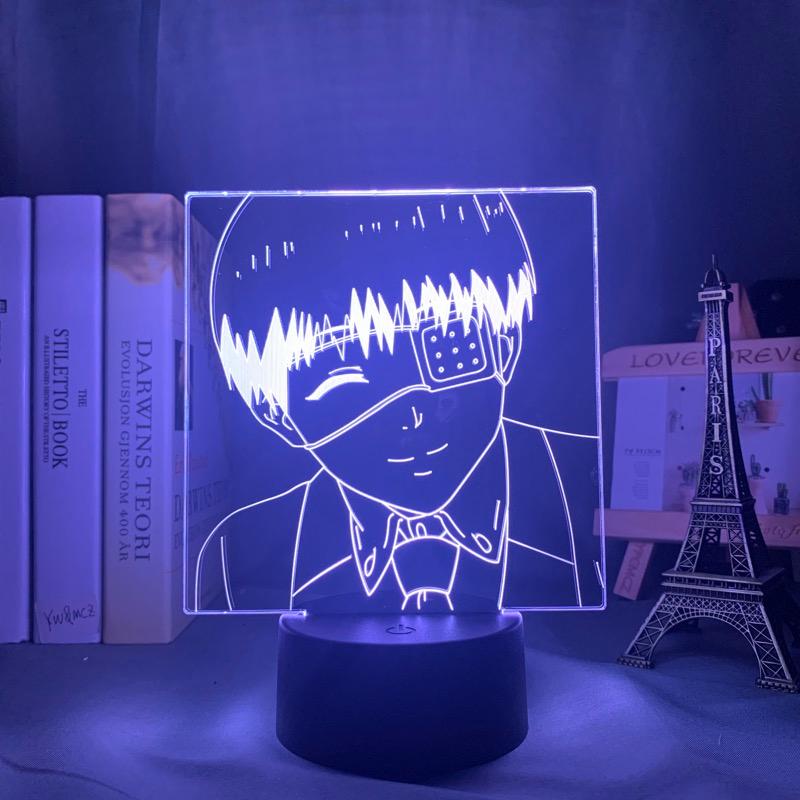 

Night Lights 3d Lamp Anime Tokyo Ghoul Ken Kaneki Light For Kids Bedroom Decor Birthday Gift Manga Gadget
