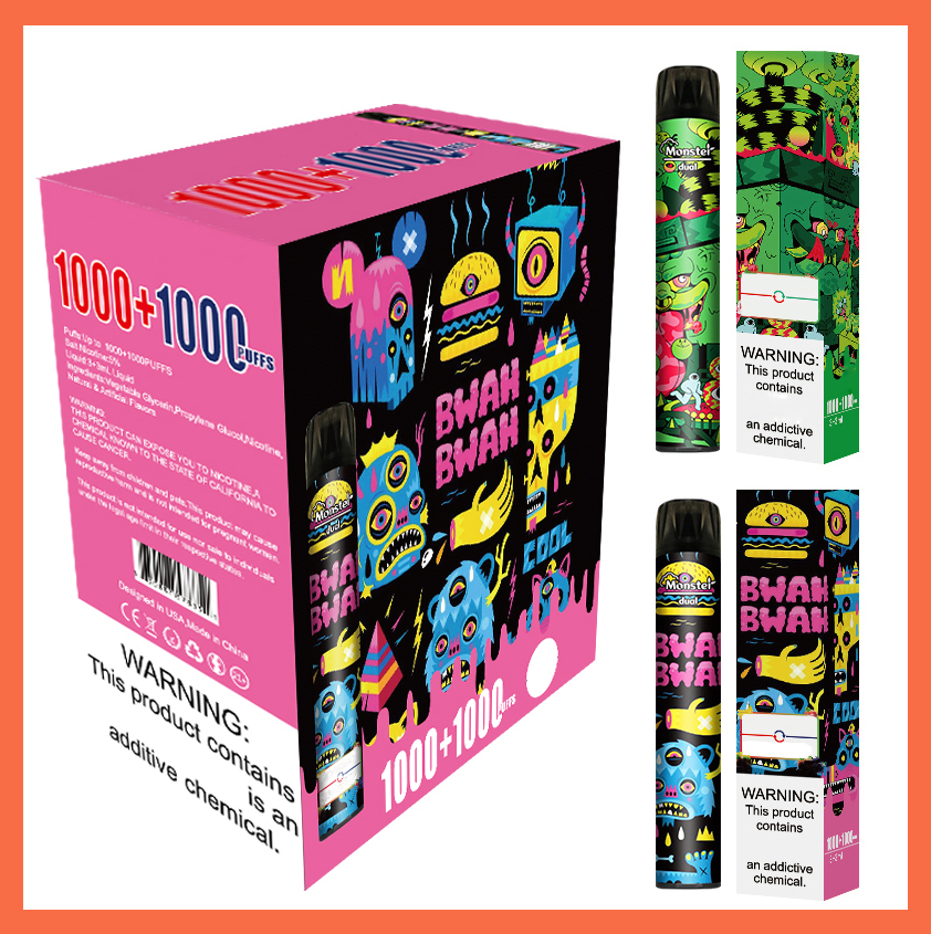 

2000 Puffs Disposable Vape Pen Monster Dual 2 in 1 electronic cigarette
