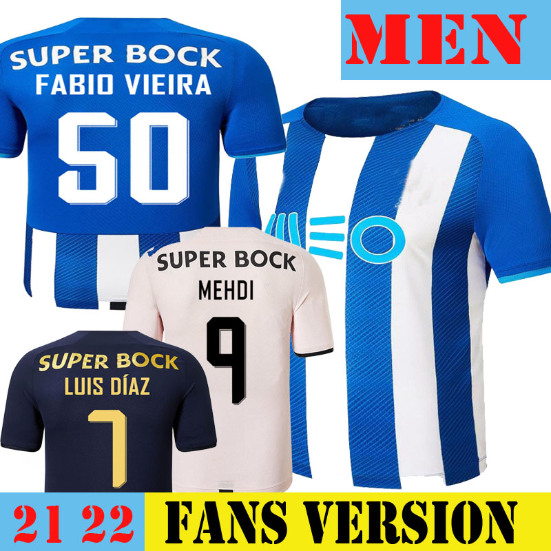 

2021 2022 MEHDI LUIS PóRTO DíAZ Soccer Jerseys PEPE FABIO VIEIRA MATHEUS T. MartInez EVANILSON Football Shirt 21 22 FC Men Kids Kit Uniforms, Black;yellow