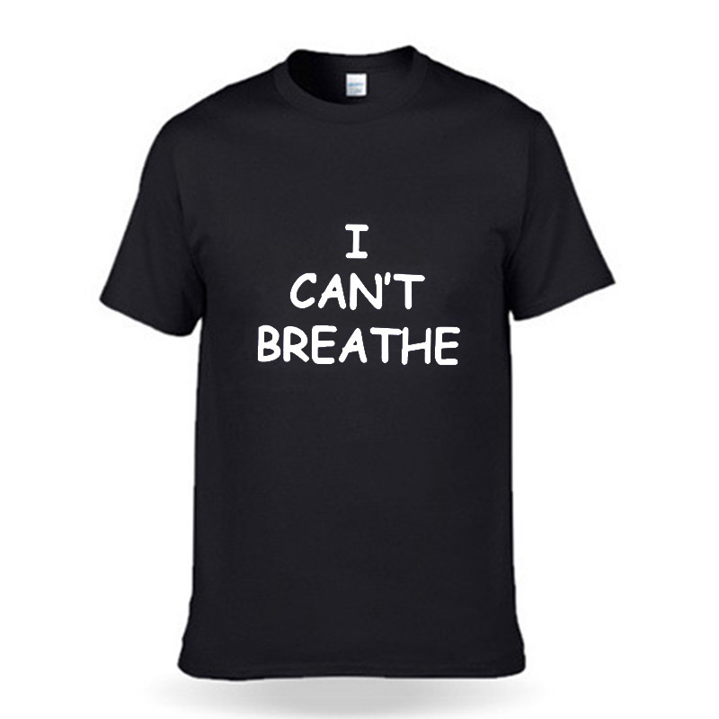 

Paris Gril Fashion I Cant Breathe Slogan Printed Black Men Women TShirt Casual Summer Cotton Short Sleeve Basic Tops 210524