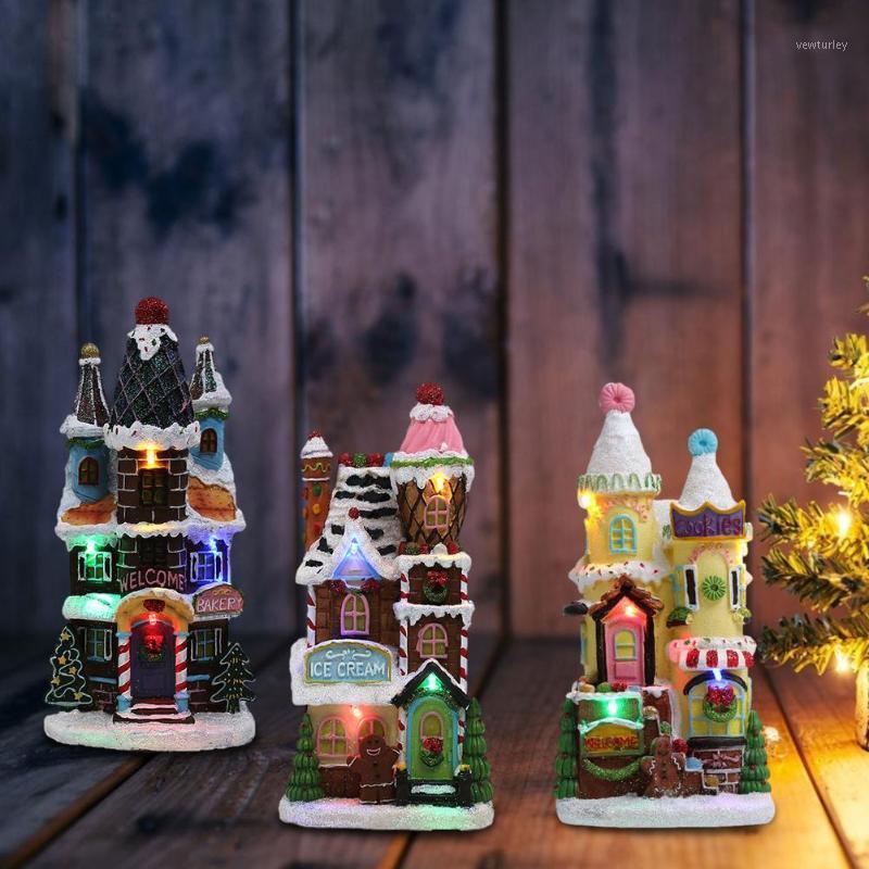 

Party Decoration Gingerbread House With Music 2022 Years Building Candy Stencil Dies For DIY Craft Christmas Tabletop Decorative Luminous LE